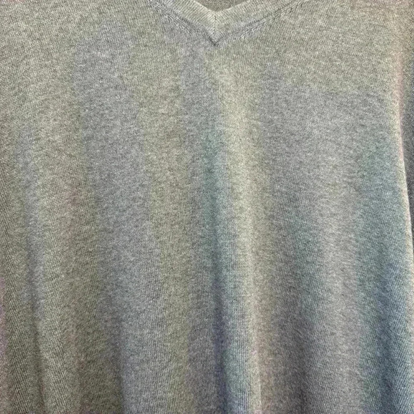 Lands' End Men's V-Neck Pullover Sweater XL Gray Casual Fall - Picture 4 of 9